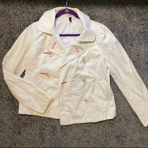 Stylish Mid-waist White Denim Blazer.